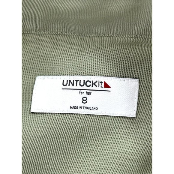 UNTUCKit USA For Her Women’s Dress 8 Button Down Tie Belt Band Collar Pockets - Picture 12 of 15